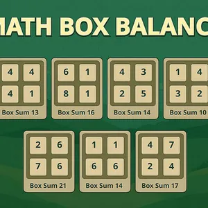 Agudiza tu mente con Equilibrio de Cajas Matemáticas, un divertido y desafiante puzle numérico. Intercambia bloques para igualar las sumas en cada caja y pon a…